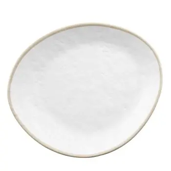 Tablecraft Europa Collection Serving Plate White/Beige 10.5"x9"x1.125" - Melamine