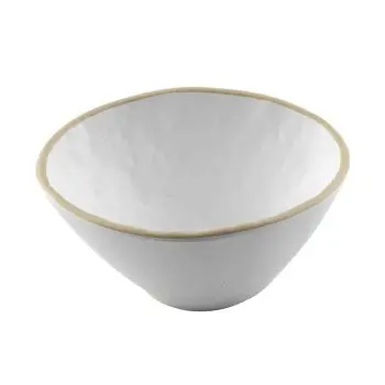 Tablecraft Europa Collection Serving Bowl 13 Oz. White/Beige 6.375"x5"x3.75" - Melamine