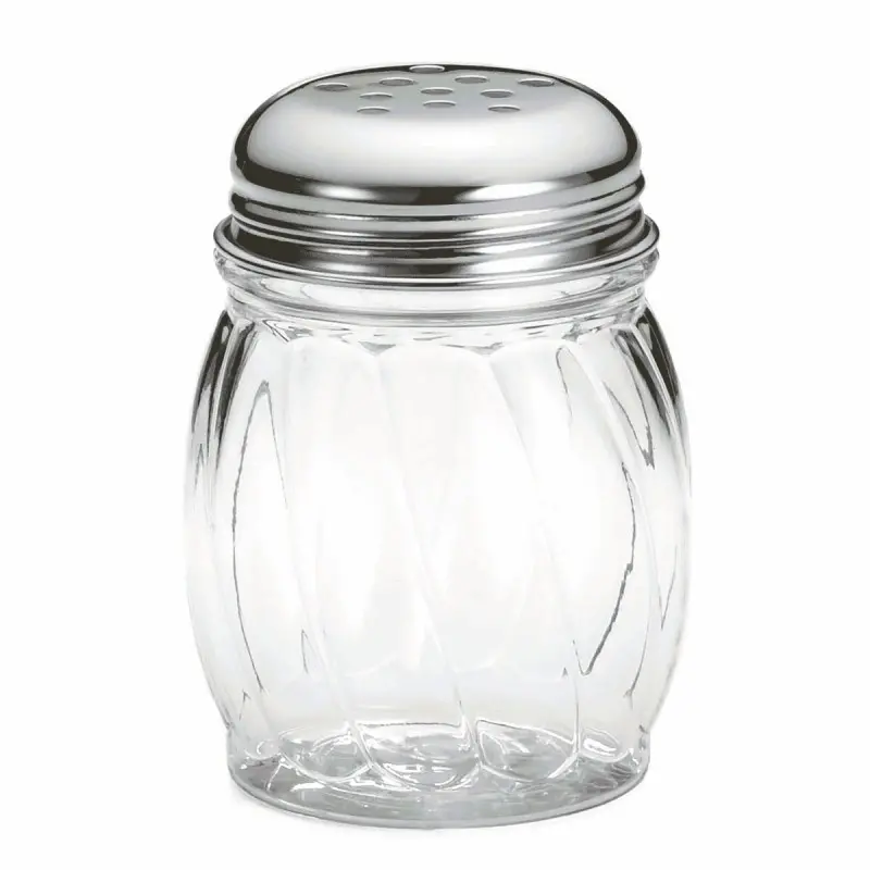 Tablecraft Swirl Shaker - Perforated 6 Oz. 2.69"x2.69"x3.5" - Copolyester Chrome Plated Metal Top - Set of 24