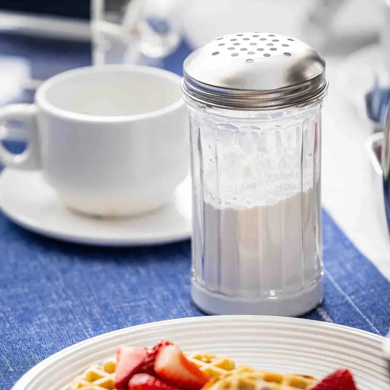 Tablecraft Paneled Shaker - Perforated 12 Oz. Clear 3.063"x3.063"x5.625" - Copolyester - Set of 24