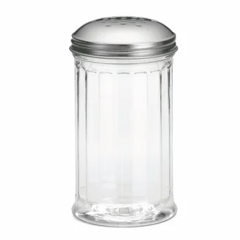 Tablecraft Paneled Shaker - Perforated 12 Oz. Clear 3.063"x3.063"x5.625" - Copolyester - Set of 24