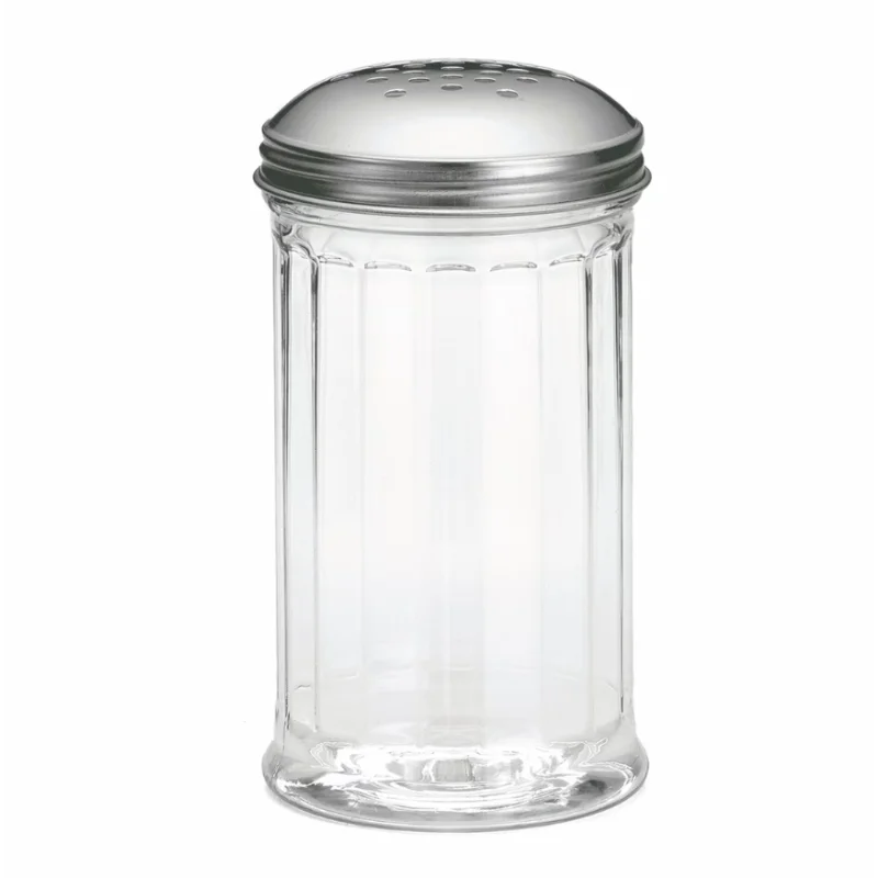 Tablecraft Paneled Shaker - Perforated 12 Oz. Clear 3.063"x3.063"x5.625" - Copolyester - Set of 24