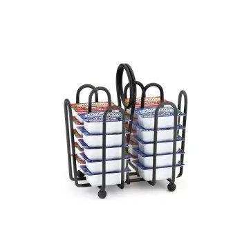 Tablecraft Rack Black 5"x3.5"x5.5" - Black Powder Coated Steel Fits 2x1.5+ Jelly Packets - Set of 12