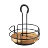 Tablecraft Round Rotating Tabletop Caddy 8.25"x8.25"x10.5" - Acacia Wood