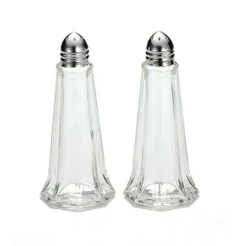 Tablecraft Eiffel Salt & Pepper Shakers 1 Oz. 1.875"x1.875"x4.375" - Glass (Clear Soda Lime Glass) - Set of 24