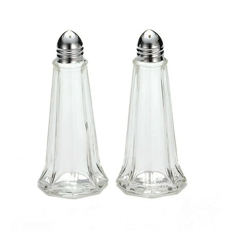 Tablecraft Eiffel Salt & Pepper Shakers 1 Oz. 1.875"x1.875"x4.375" - Glass (Clear Soda Lime Glass) - Set of 24