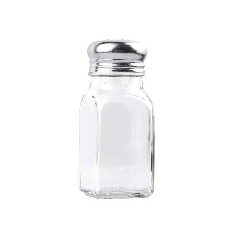 Tablecraft Square Salt & Pepper Shakers 3 Oz. 1.5"x1.5"x4" - Glass (Clear Soda Lime Glass) - Set of 24
