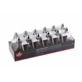 Tablecraft Eiffel Salt & Pepper Shakers 1 Oz. 12.375"x4.25"x4.5" - Glass (Clear Soda Lime Glass) - Set of 4