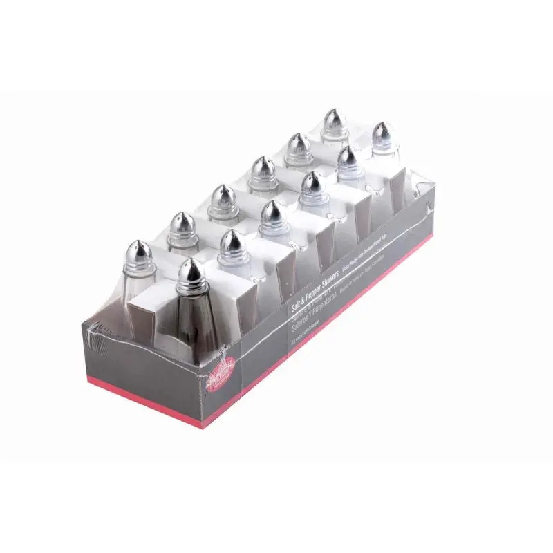 Tablecraft Eiffel Salt & Pepper Shakers 1 Oz. 12.375"x4.25"x4.5" - Glass (Clear Soda Lime Glass) - Set of 4