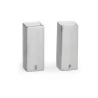 Tablecraft Square Salt & Pepper Shakers 1.5 Oz. 1.1875"x1.1875"x3.15" - Stainless Steel (18/8) - Set of 6