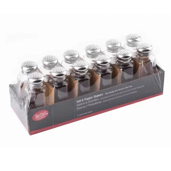 Tablecraft Paneled Salt & Pepper Shakers 2 Oz. 10.5"x3.5"x4.125" - Glass (Clear Soda Lime Glass) - Set of 4