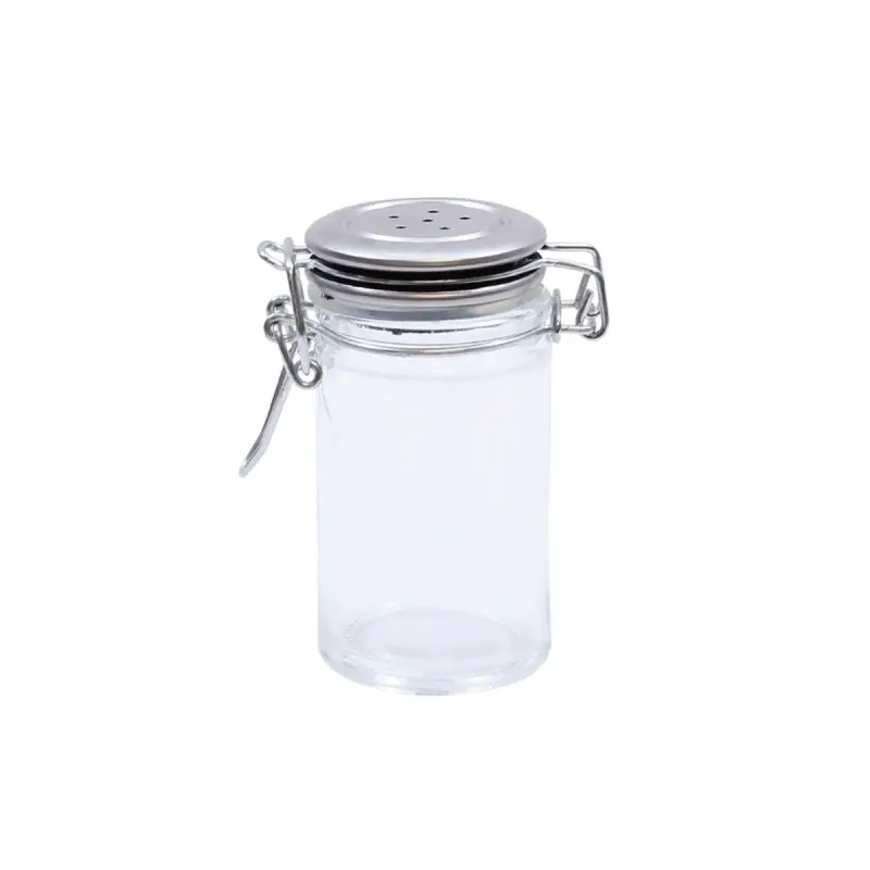 Tablecraft Resealable Salt & Pepper Shakers 2 Oz. 2.75"x1.75"x3.375" - Glass (Clear Glass) - Set of 6