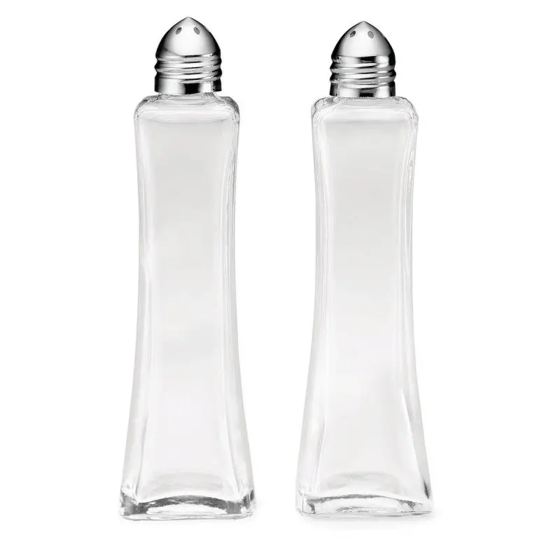 Tablecraft Metro Salt & Pepper Shakers 2 Oz. 1.5"x1.5"x5.5" - Glass - Set of 24