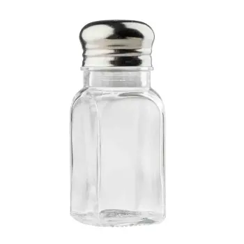 Tablecraft Square Salt & Pepper Shakers 3 Oz. 1.5"x1.5"x4" - Glass (Clear Soda Lime Glass) - Set of 12
