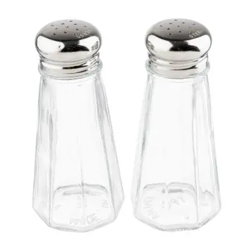 Tablecraft Paneled Salt & Pepper Shakers 3 Oz. 2.125"x2.125"x4.625" - Glass (Clear Soda Lime Glass) - Set of 24