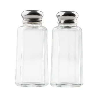 Tablecraft Paneled Salt & Pepper Shakers 1 Oz. 1.5"x1.5"x2.75" - Glass (Clear Soda Lime Glass) - Set of 4