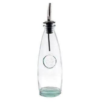 Tablecraft Oil & Vinegar Bottles 12 Oz. 2.625"x2.625"x9" - Glass (Green Tinted Glass) - Set of 12