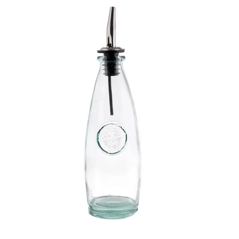 Tablecraft Oil & Vinegar Bottles 12 Oz. 2.625"x2.625"x9" - Glass (Green Tinted Glass) - Set of 12