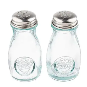 Tablecraft Salt & Pepper Shakers 4 Oz. 2.2"x2.125"x4.125" - Glass (Recycled) - Set of 24