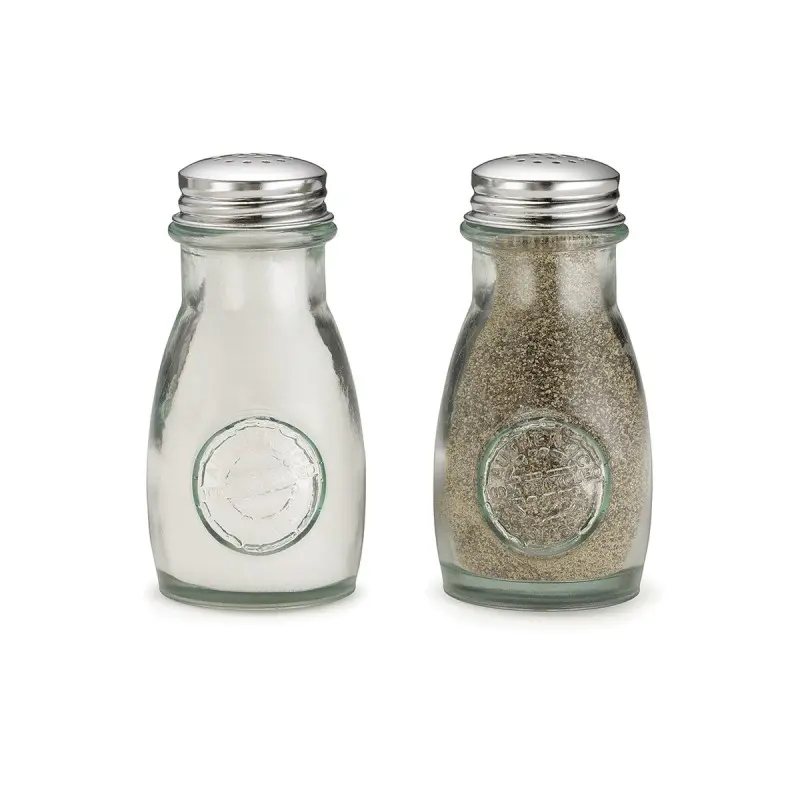 Tablecraft Salt & Pepper Shakers 4 Oz. 2.2"x2.125"x4.125" - Glass (Recycled) - Set of 24
