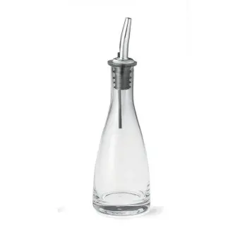 Tablecraft Oil & Vinegar Bottles 6 Oz. 2.438"x2.438"x8.375" - Glass (Clear Soda Lime Glass) Fits 611N - Set of 12