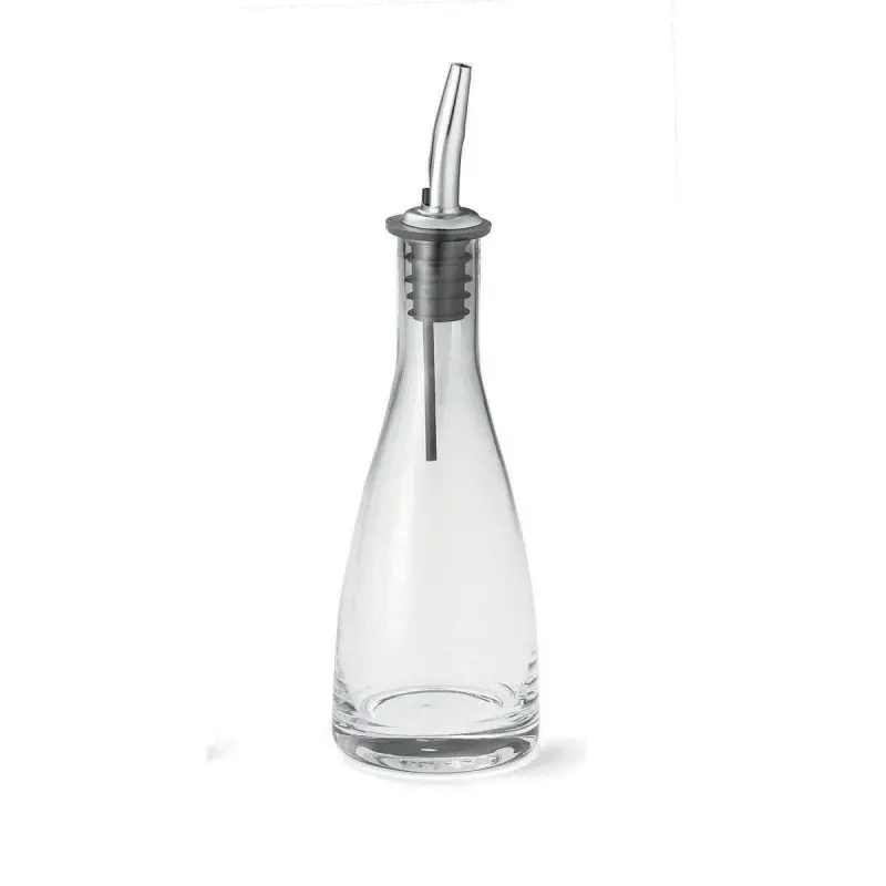 Tablecraft Oil & Vinegar Bottles 6 Oz. 2.438"x2.438"x8.375" - Glass (Clear Soda Lime Glass) Fits 611N - Set of 12