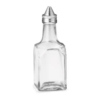 Tablecraft Oil & Vinegar Bottles 6 Oz. 2"x2"x5.875" - Glass (Clear Soda Lime Glass) - Set of 12