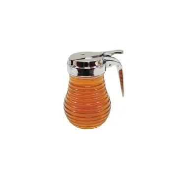 Tablecraft Beehive Collection Syrup Dispenser 6 Oz. 2.75"x2.75"x3.625" - Glass (Clear Soda Lime Glass) - Set of 12