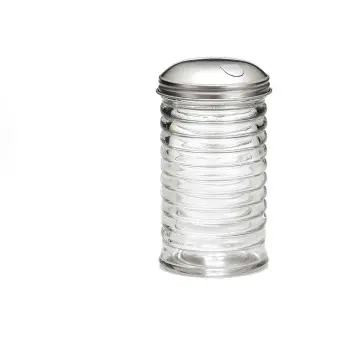 Tablecraft Beehive Collection Shaker 12 Oz 3.06"x3.06"x5.625" - Glass (Clear Soda Lime Glass) Side Flap Top - Set of 12