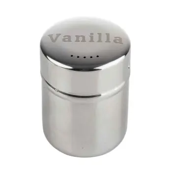 Tablecraft Round Shaker "Vanilla" 6 Oz. Mirror Finish 2.25"x2.25"x3.125" - Stainless Steel (18/8)