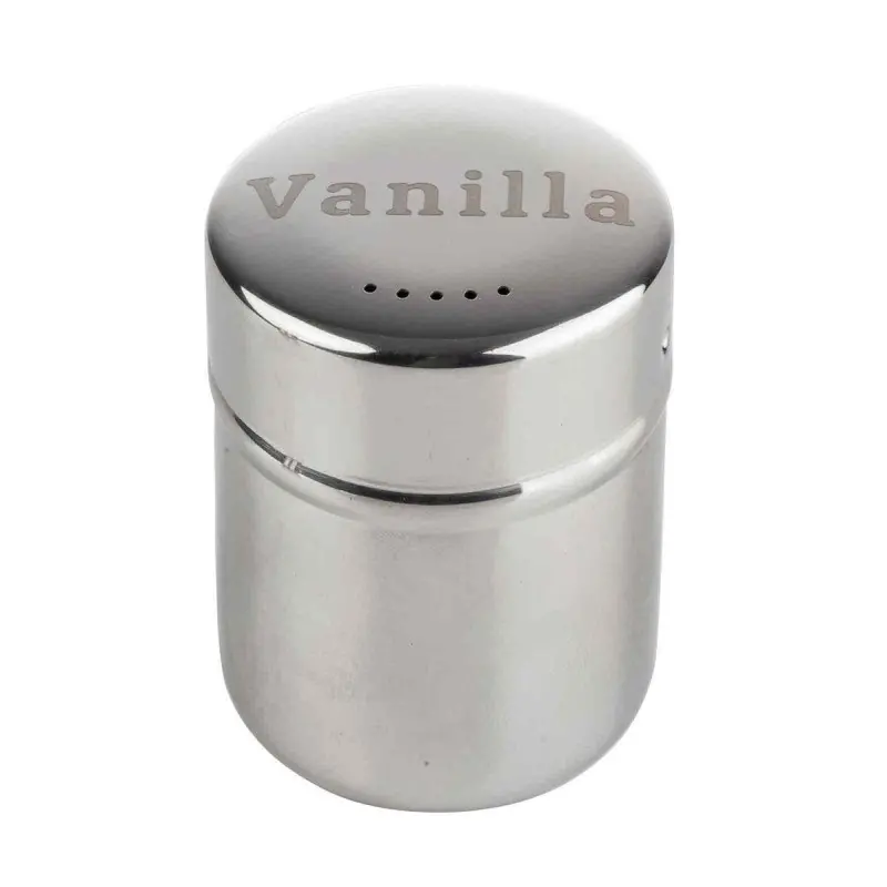 Tablecraft Round Shaker "Vanilla" 6 Oz. Mirror Finish 2.25"x2.25"x3.125" - Stainless Steel (18/8)