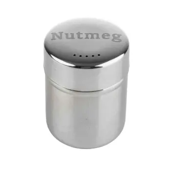 Tablecraft Round Shaker "Nutmeg" 6 Oz. Mirror Finish 2.25"x2.25"x3.125" - Stainless Steel (18/8)