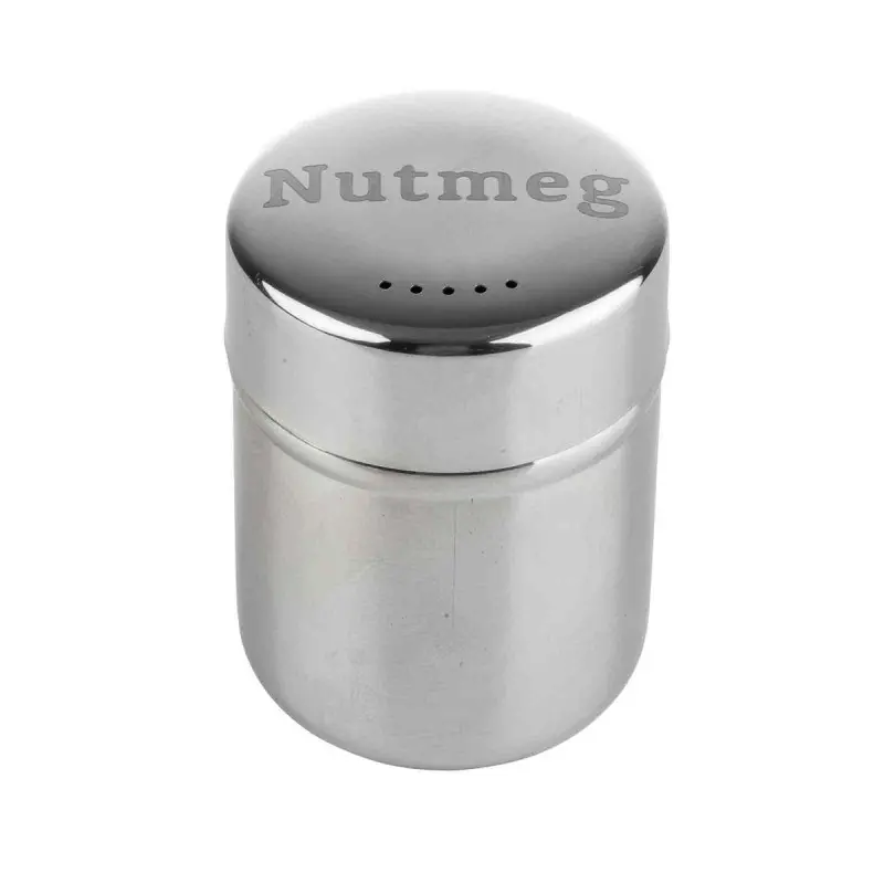 Tablecraft Round Shaker "Nutmeg" 6 Oz. Mirror Finish 2.25"x2.25"x3.125" - Stainless Steel (18/8)