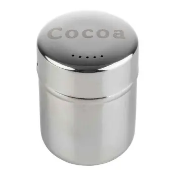 Tablecraft Round Shaker "Cocoa" 6 Oz. Mirror Finish 2.25"x2.25"x3.125" - Stainless Steel (18/8)