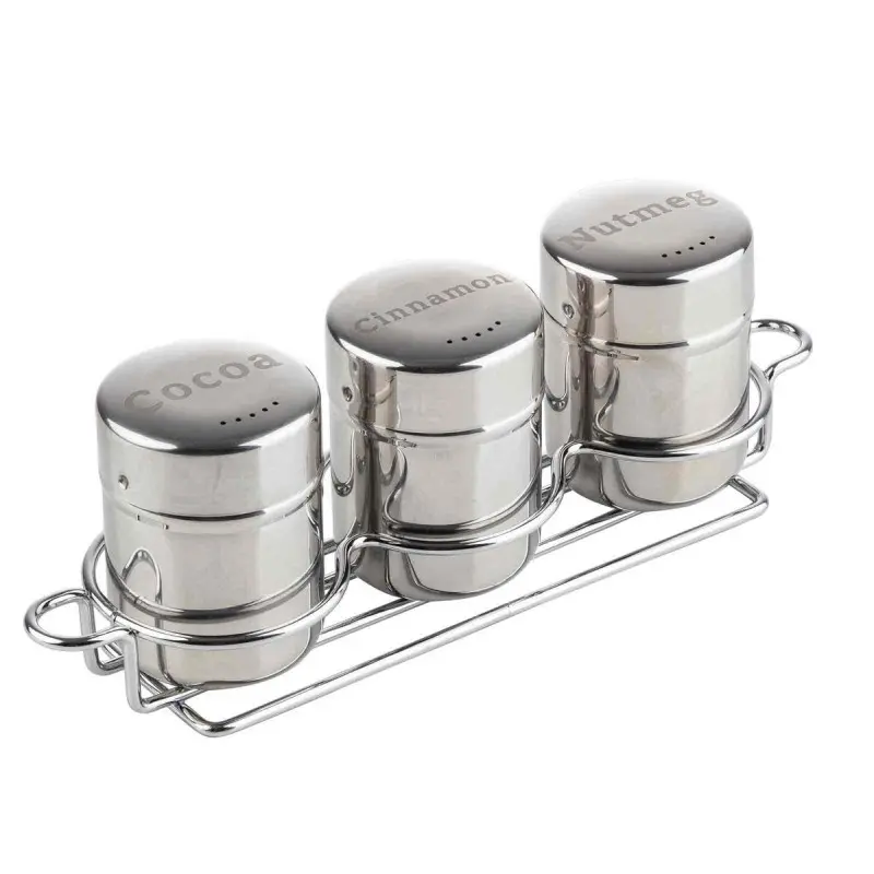 Tablecraft Round Shaker "Cocoa" 6 Oz. Mirror Finish 2.25"x2.25"x3.125" - Stainless Steel (18/8)