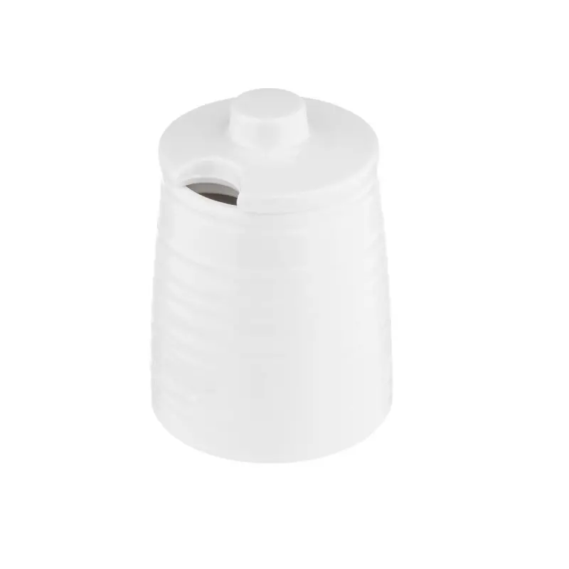 Tablecraft Pulito Collection Sugar Jar with Lid 5.5 Oz. White 3"x3"x4.125" - Melamine - Set of 12