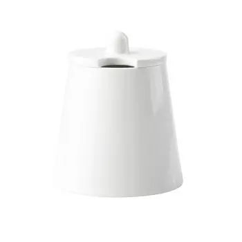 Tablecraft Sierra Collection Sugar Jar with Lid 6 Oz. White 3.625"x3.625"x4.25" - Melamine - Set of 12