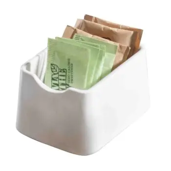 Tablecraft Sierra Collection Sugar Packet Holder White 3.625"x2.75"x2.5" - Melamine - Set of 12