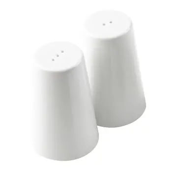 Tablecraft Sierra Collection Salt & Pepper Shakers 1.25 Oz. White 2.125"x2.125"x3.375" - Melamine Set of 2 - Set of 6