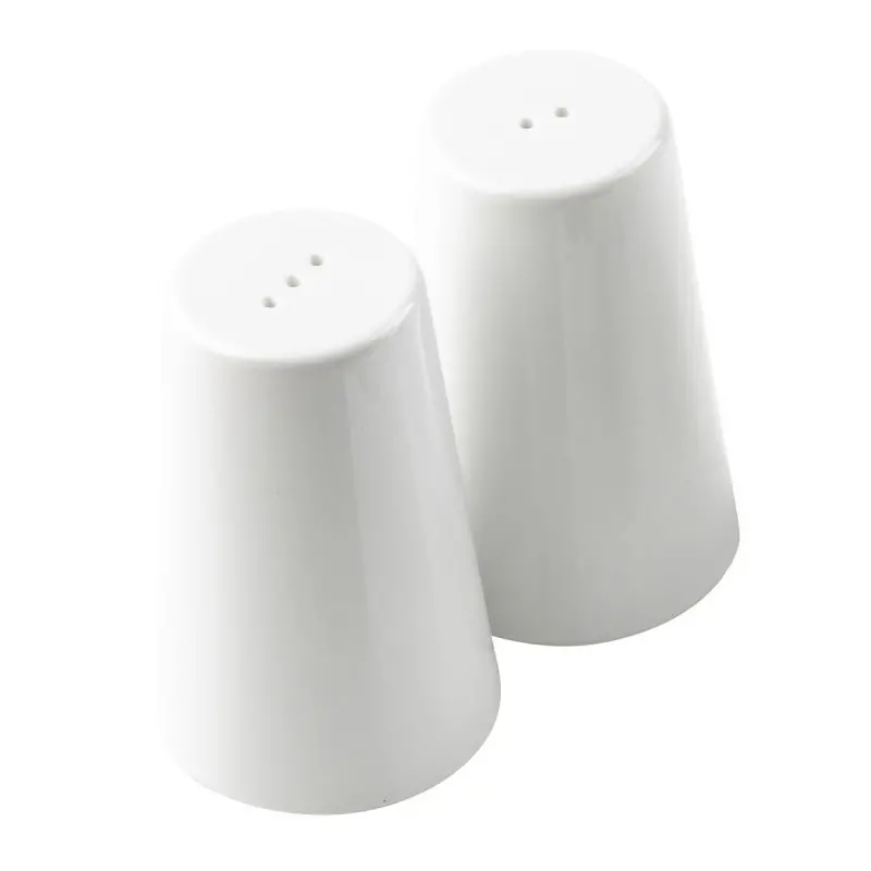 Tablecraft Sierra Collection Salt & Pepper Shakers 1.25 Oz. White 2.125"x2.125"x3.375" - Melamine Set of 2 - Set of 6