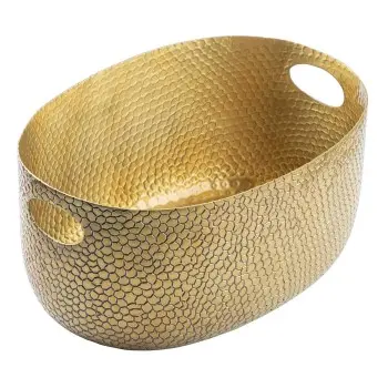 Tablecraft Crackle Collection Beverage Tub 2.5 Gallon Gold 15.25"x10.5"x7.5" - Powder Coated Aluminum