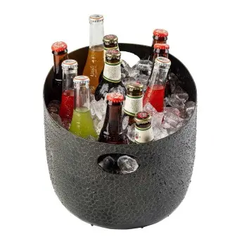 Tablecraft Crackle Collection Beverage Tub 2.5 Gallon Black 15.25"x10.75"x7.5" - Powder Coated Aluminum