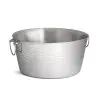 Tablecraft Round Double Wall Beverage Tub 6.75 Gallon 19"x19"x9" - Stainless Steel (14-1)