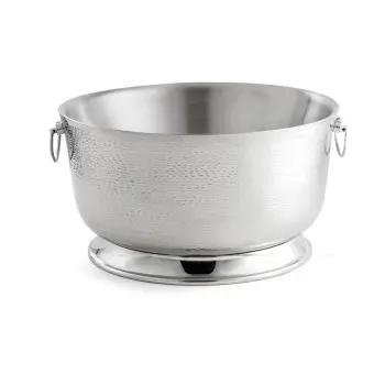 Tablecraft Remington Collection Round Beverage Tub 8.75 Gallon 22"x20.5"x11" - Stainless Steel (14-1)