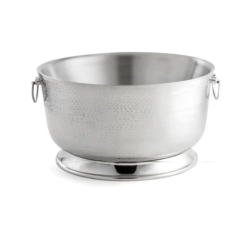 Tablecraft Remington Collection Round Beverage Tub 8.75 Gallon 22"x20.5"x11" - Stainless Steel (14-1)