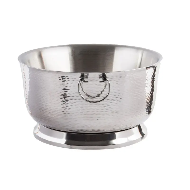 Tablecraft Remington Collection Round Beverage Tub 8.75 Gallon 22"x20.5"x11" - Stainless Steel (14-1)