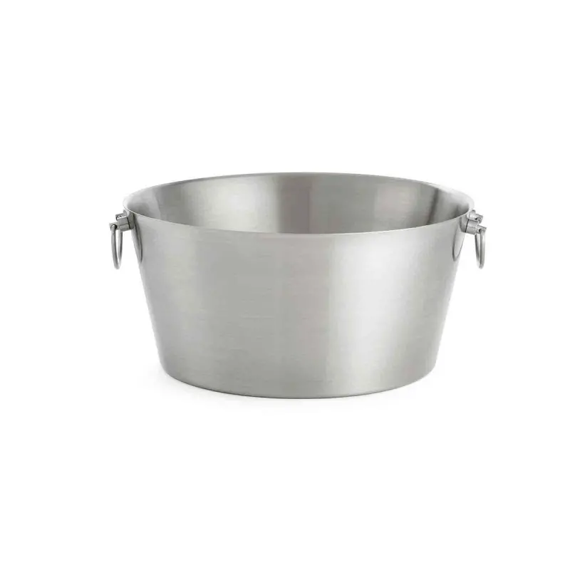 Tablecraft Round Double Wall Beverage Tub 7 Gallon 20"x19"x9" - Stainless Steel (14-1)