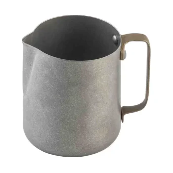Tablecraft Frothing Cup 18 Oz. 4.25"x4.25"x4.75" - Stainless Steel (200 Series) - Vintage Finish - Gold Finish Handle