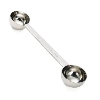 Tablecraft Coffee Scoop 7.75"x1.75"x1.0625" - Stainless Steel (18/8) - 1 & 2 Tbsp Double Scoop