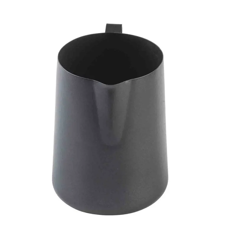 Tablecraft Frothing Cup 36 Oz. Black 5.5"x4.5"x5.75" - Stainless Steel (Coated) - Nonstick PTFE Finish